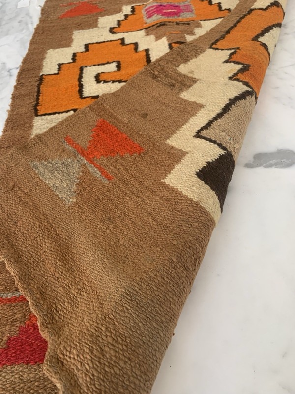 Large Handmade Wool Wall Hanging Andean Figure Textile Rug Folk Art 20x36 gallery