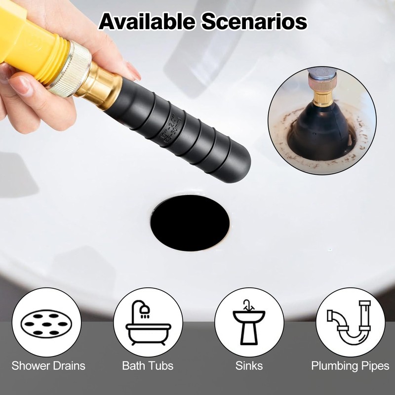 3PCS Drain Cleaning Tool 1-6in Pipe Bladder Kit 40-80 PSI for Sink Shower Sewer gallery