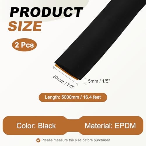 16.4FT Solid Rubber Weather StrippingPcs 7/9" W x 16.4FT x 7/9"W x 1/5"H 2 gallery