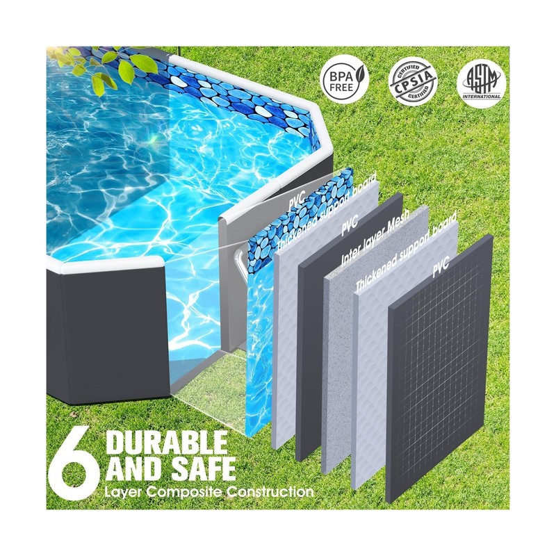 StarOcean Foldable Pool with Canopy,Non Inflatable Pool,Large Foldable Swimmi... gallery