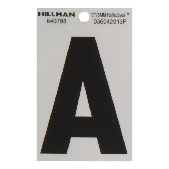 Hillman 3-in Reflective Reflective Silver Letter gallery