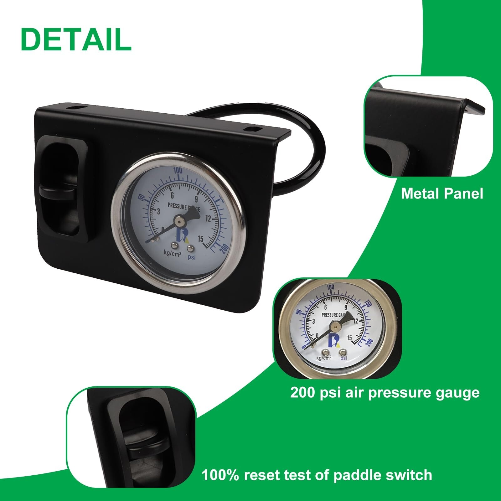 in Cab Single Air Gauge Control Kit with Paddle Switch for Air Suspension Kit gallery
