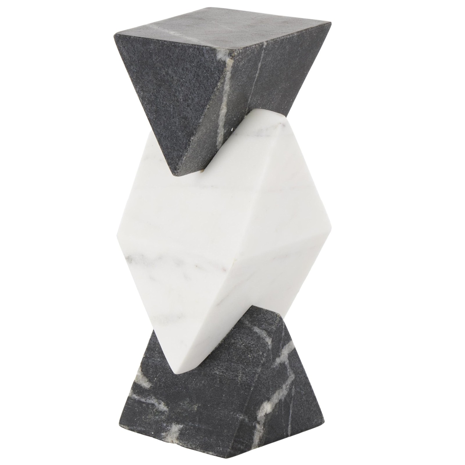 Deco 79 Marble Geometric Decorative Sculpture Stacked Pyramid Home Decor Stat... gallery