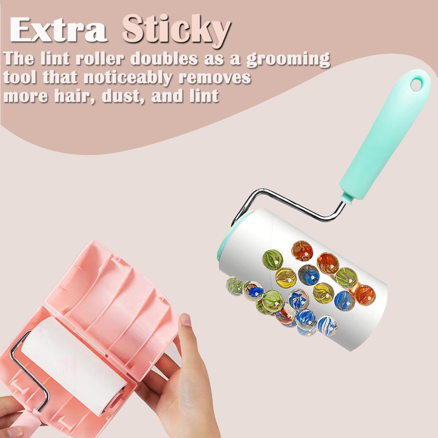 Reusable Lint Rollers for Clothes Couch Furniture with 1 Handle and 5 Refills gallery
