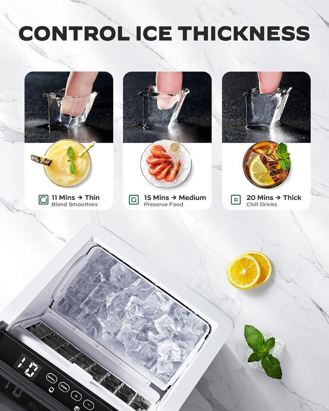 Ice Makers Countertop, 44Lbs per Day, 2 Ways to Add Water, Auto Self-Cleaning, S gallery