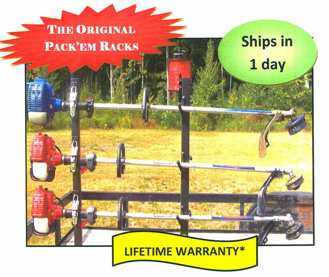 3-Place Trimmer Rack - FREE 3 LB. Trim line Holder OPEN Landscape Trailer - PK-6 gallery