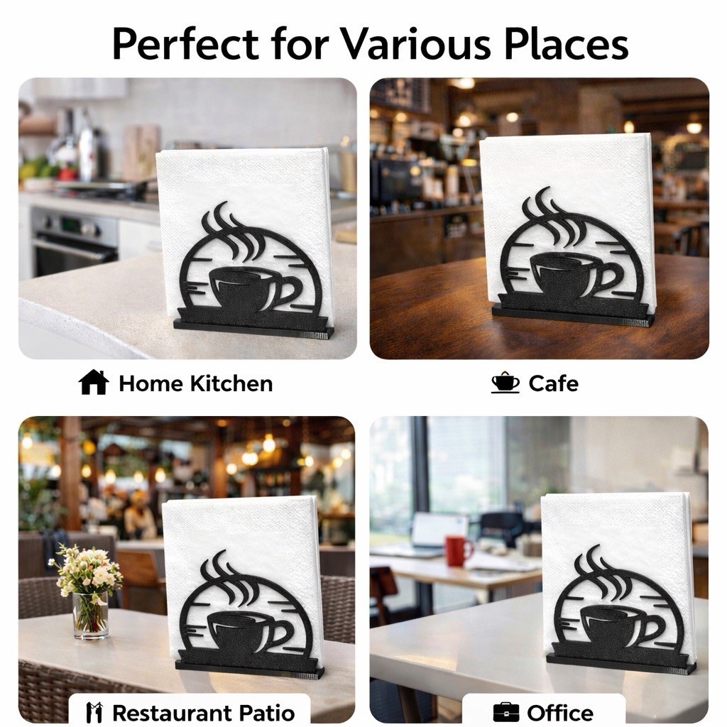 Tabletop Napkin Holder Organizer Coffee Lover Tissue Holder 3D Printed gallery
