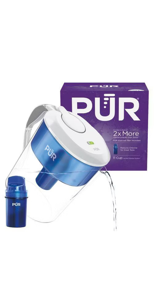 PUR 11 Cup Water Filtration Pitcher - Blue/White: BPA-Free, Filters Chlorine & gallery