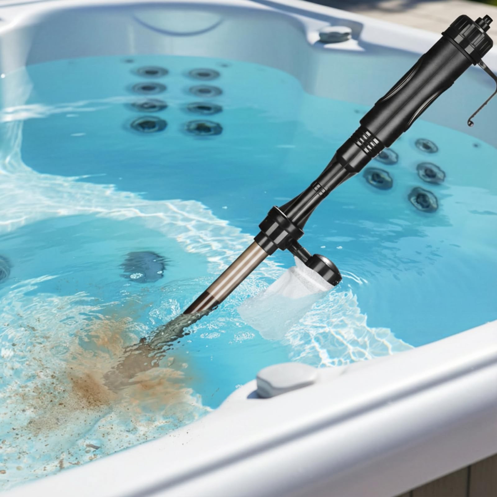 Electric Handheld Hot Tub Vacuum Cleaner, Small Above Ground Pool Telescopic ... gallery