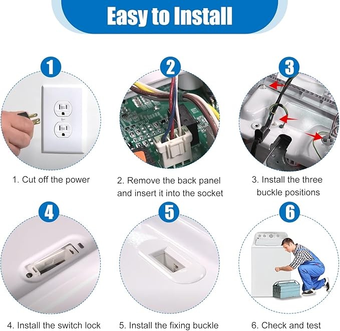 Washer Lid Lock Switch For GTW335ASN2WW GTW465ASN2WW GTW465ASN3WW GTW465ASN9WW gallery