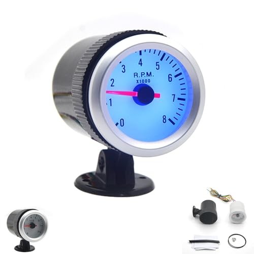 RPM Tachometer Gauge, Car Digital Meter 0-8000RPM with Blue Backlight for 1-8 gallery