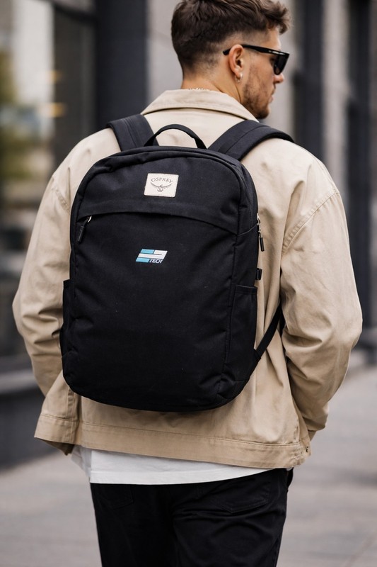Osprey Arcane Large 20L Backpack Black Laptop Commuter Daypack EP SP Tech Logo