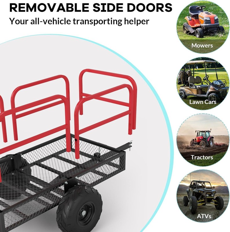 ATV Dump Trailer Tow Behind Dump Cart 1700lbs 17 Cu.Ft. Steel Construction gallery