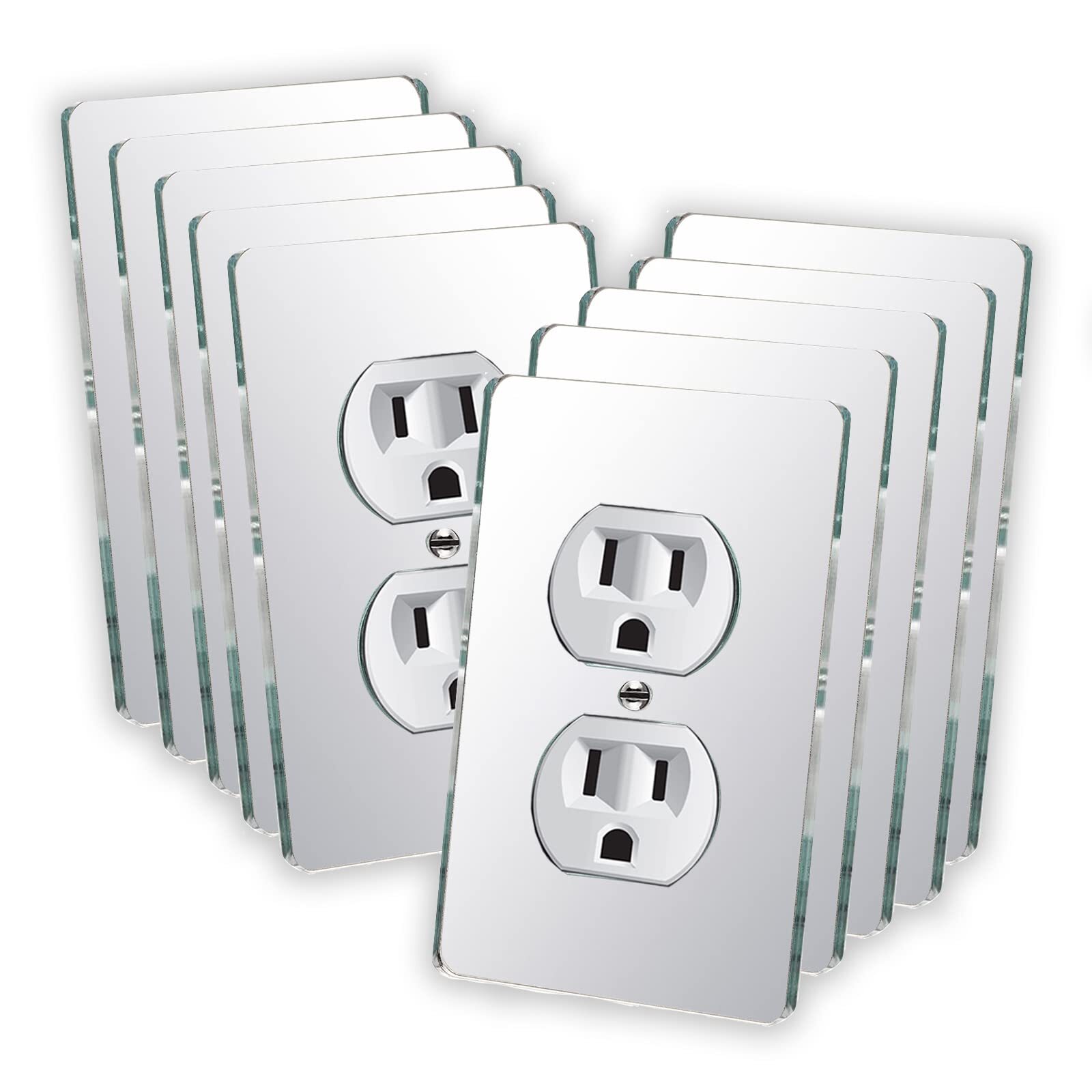 10PC Mirror Light Switch Plates Double hole Outlet 4.72" X 2.91" Switch Light... gallery