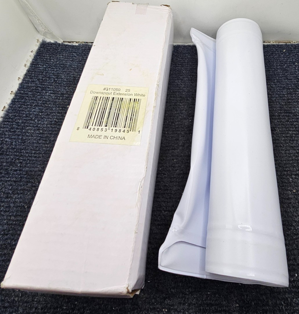 Fox Valley Traders 311050: 46" Long Vinyl Downspout Gutter/Drain Extension White gallery