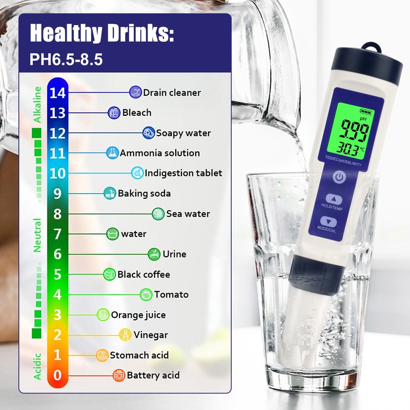 5 In 1 PH/TDS/EC/Salinity/Temperature Digital Water Quality Meter Tester Tool gallery