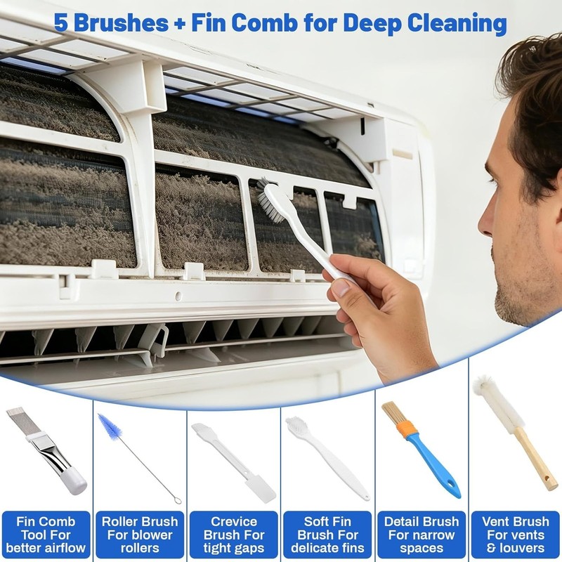 16PCS Mini Split Cleaning Kit - with 2L Pressure Sprayer, Water-Resistant PVC... gallery