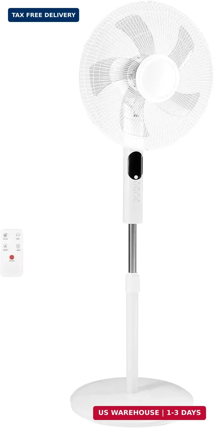 OLIXIS 17" Standing Fan with Remote, Oscillating Pedestal Fans for Bedroom w/ 15 gallery