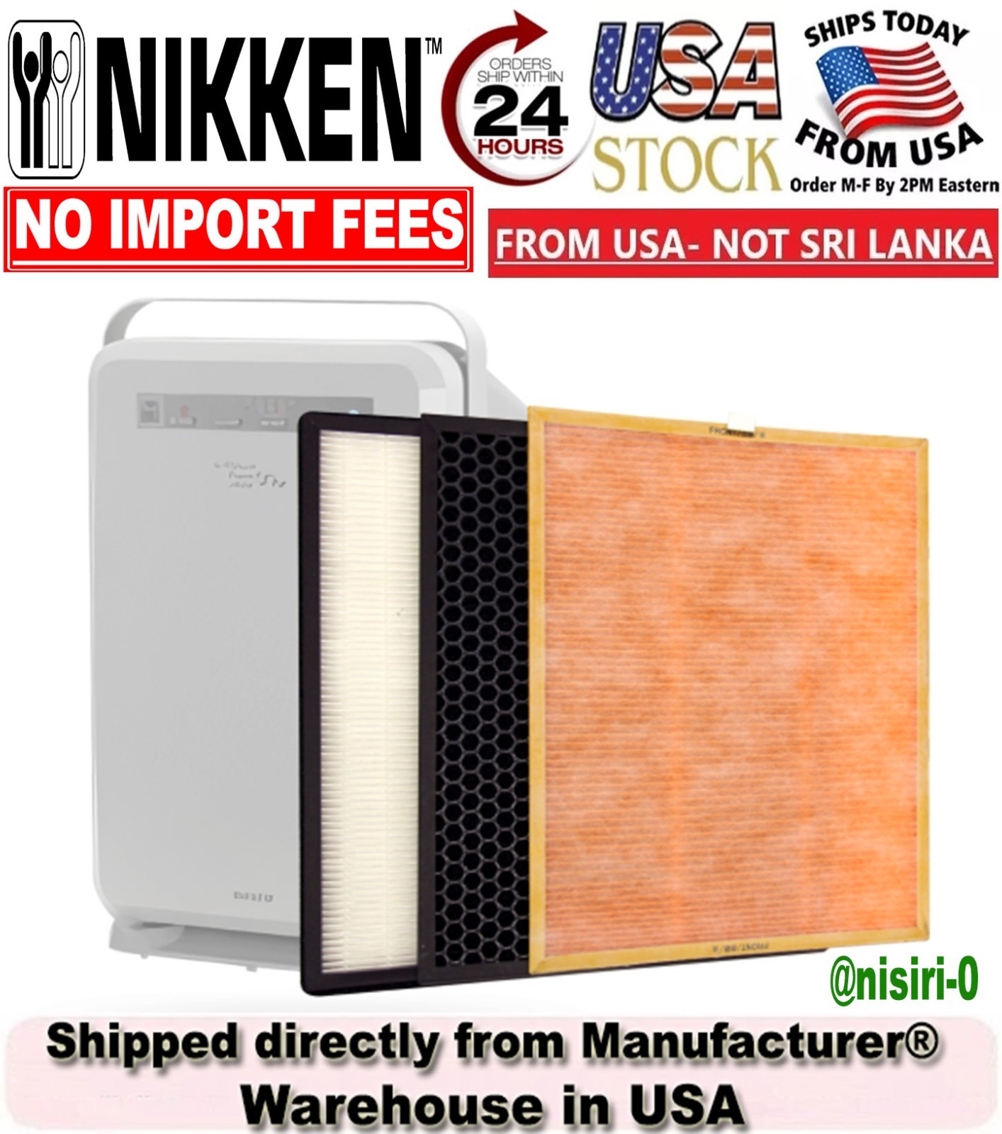 Nikken Air Wellness Power5 Pro Filter Pack HEPA Replacement 1439 Genuine - NEW gallery