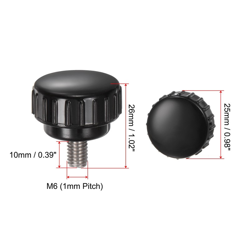 4pcs Knurled Clamping Knobs M6 x 10mm 304 Stainless Steel Thread 25mm Head gallery