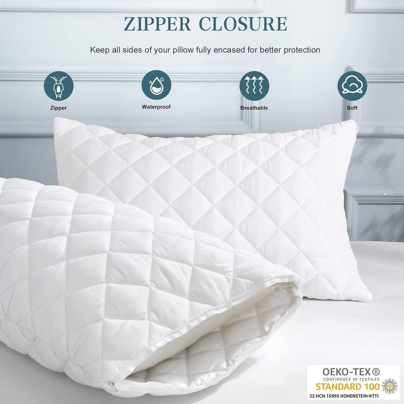 2-pack waterproof pillow protectors (21 inches x 36 inches) gallery