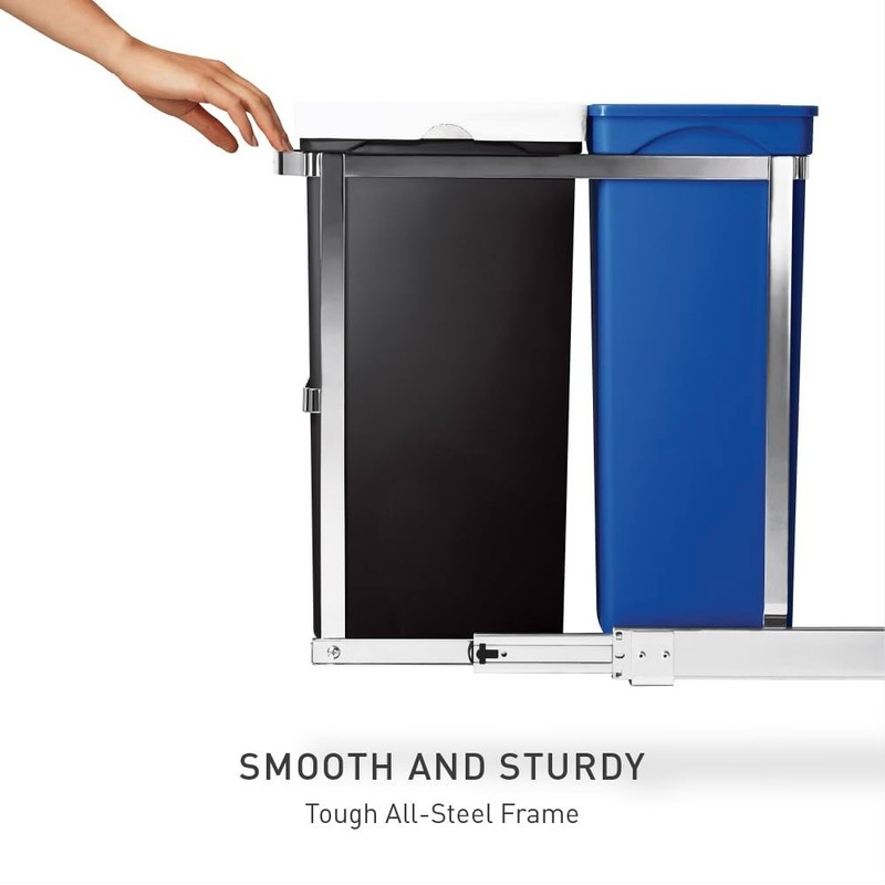 Simple Human 35L Under Counter Pull-Out Trash Can-NO INSTALLATION HARDWARE! gallery