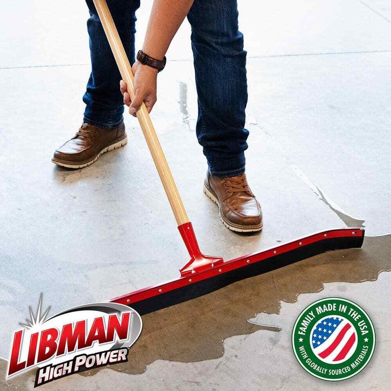 36 In. Curved Rubber Floor Squeegee with 60 In. Wood Handle gallery