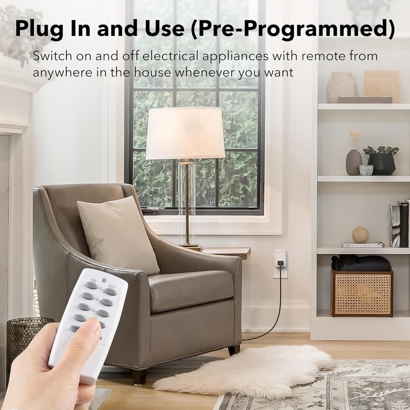 BN-LINK Wireless Remote Control Outlet Switch Power Plug In for lights LED bulbs gallery