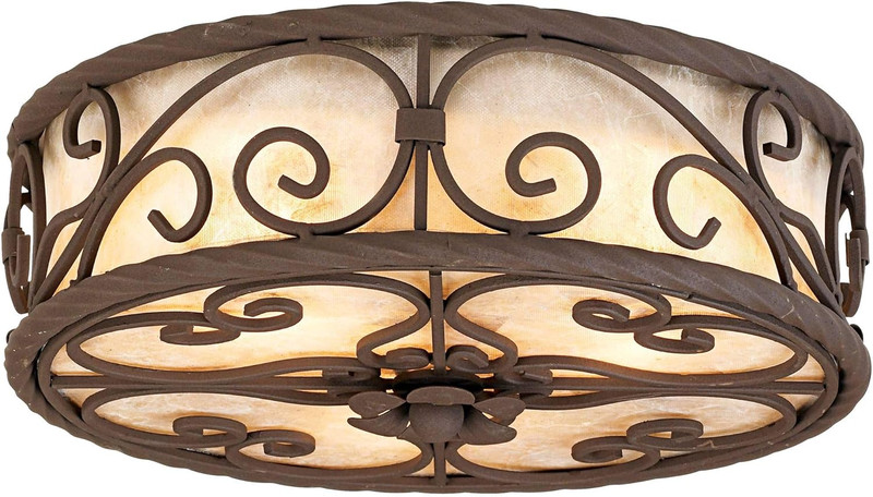 Rustic Dark Walnut Flush Mount Ceiling Light for Farmhouse Style Decor gallery