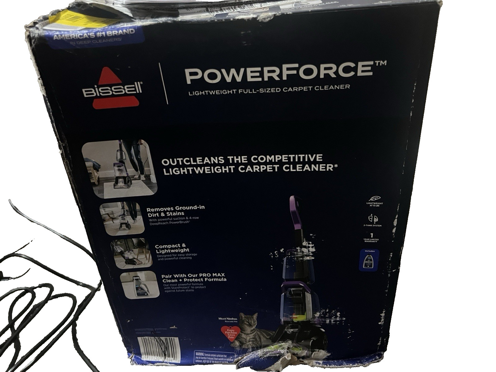 BISSELL PowerForce TurboClean Carpet Cleaner Model 3938 New Open Box gallery