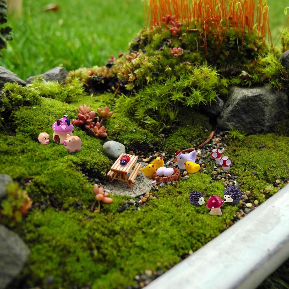 100PCS Fairy Garden Accessories Mini Resin Animal Figurines DIY Landscape Decor gallery