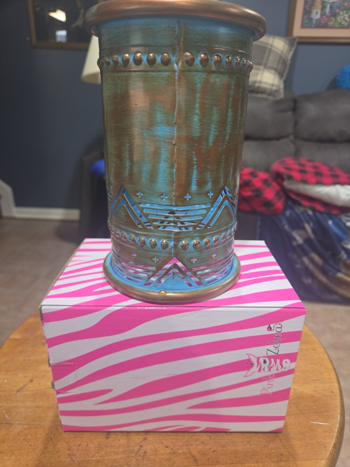 Pink Zebra Turquoise Copper Harmony Wax Warming Shade gallery