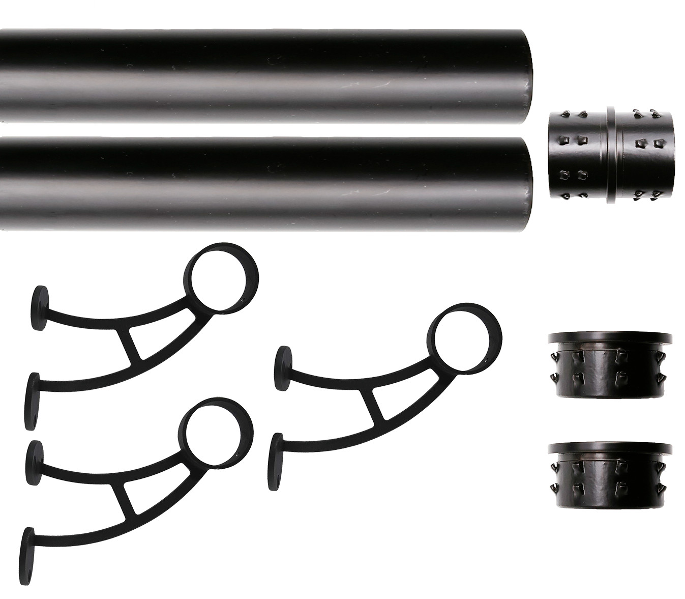 Solid Bar Mount Foot Rail Kit, 2" OD Stainless Steel Tubing w/Internal Connector gallery