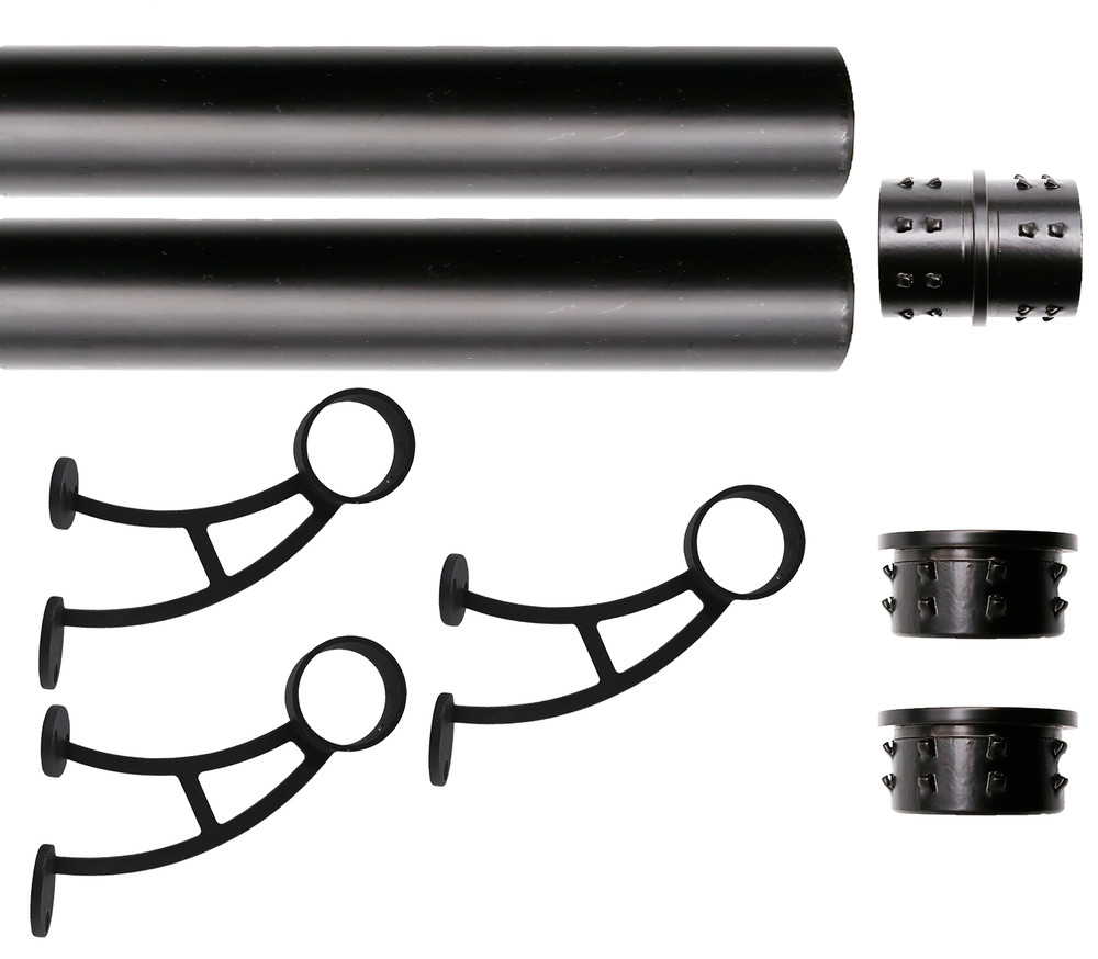 Solid Bar Mount Foot Rail Kit, 2" OD Stainless Steel Tubing w/Internal Connector