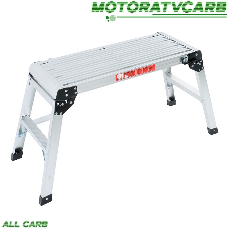 ALL-CARB 330 Lbs Capacity Work Platform Aluminum Step Ladder Heavy Duty Foldable gallery