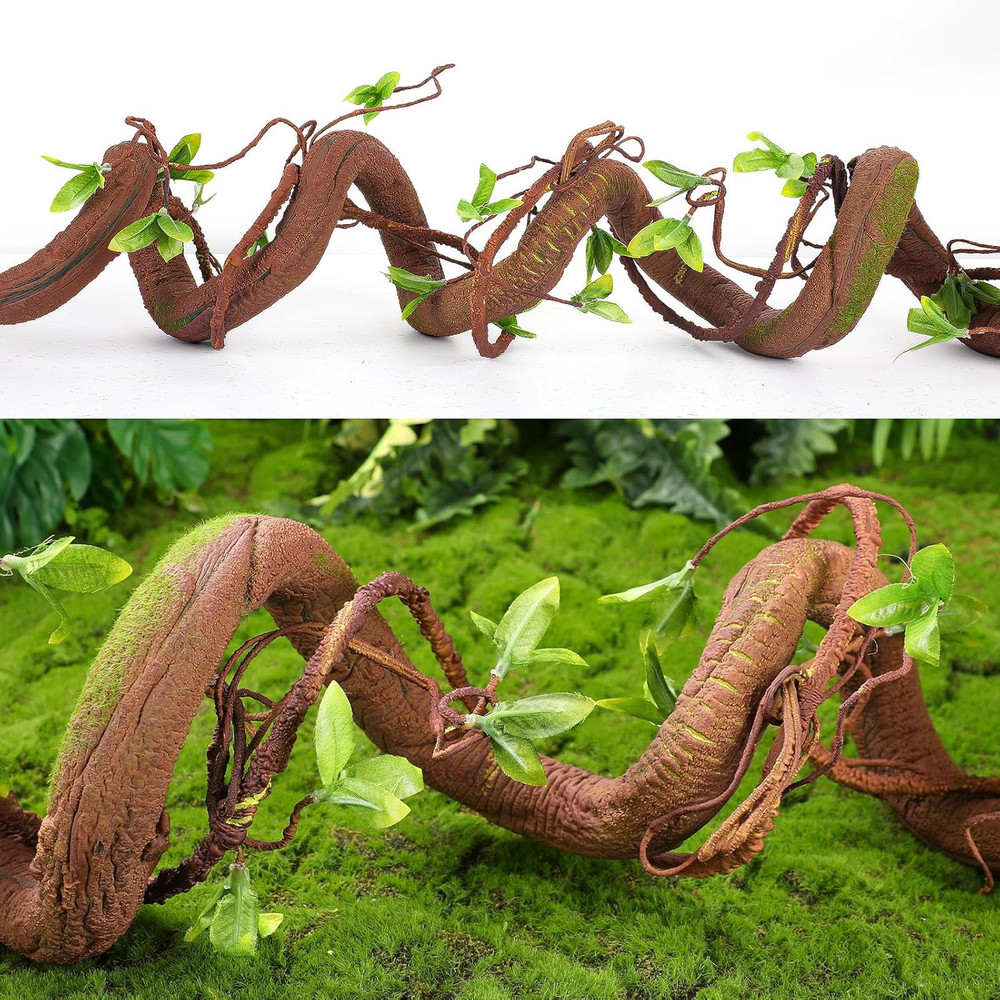 71in Bendable Artificial Vines with Green Leaves, Fake Thick Vine Stems and Tree