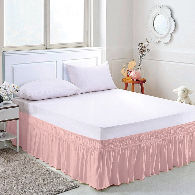 Wrap Around Bed Skirts Drop Solid Color Elastic Bed Skirt Queen King Full Dust gallery
