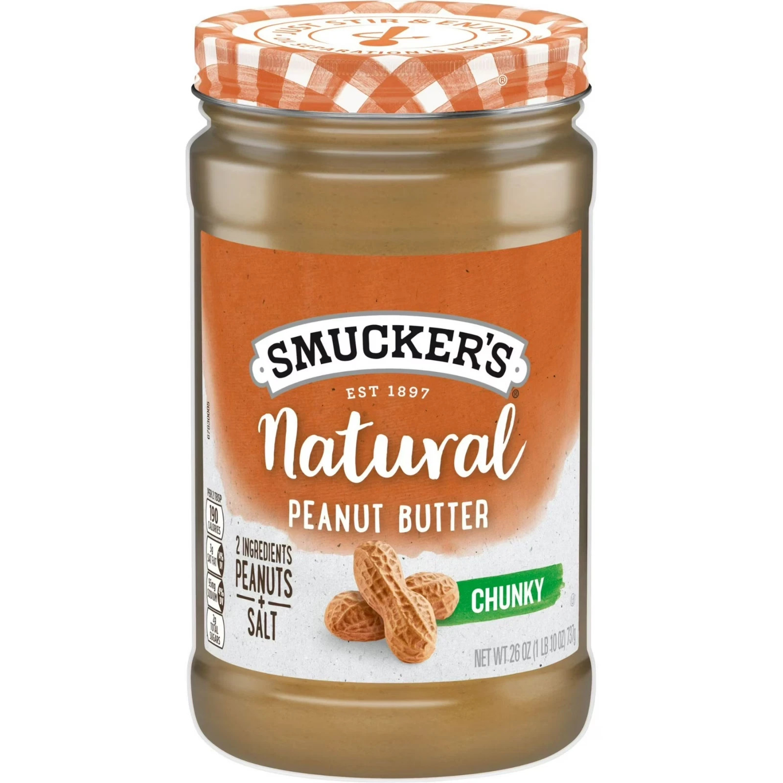 Smucker’s Natural Chunky Peanut Butter, 26 oz Jar gallery
