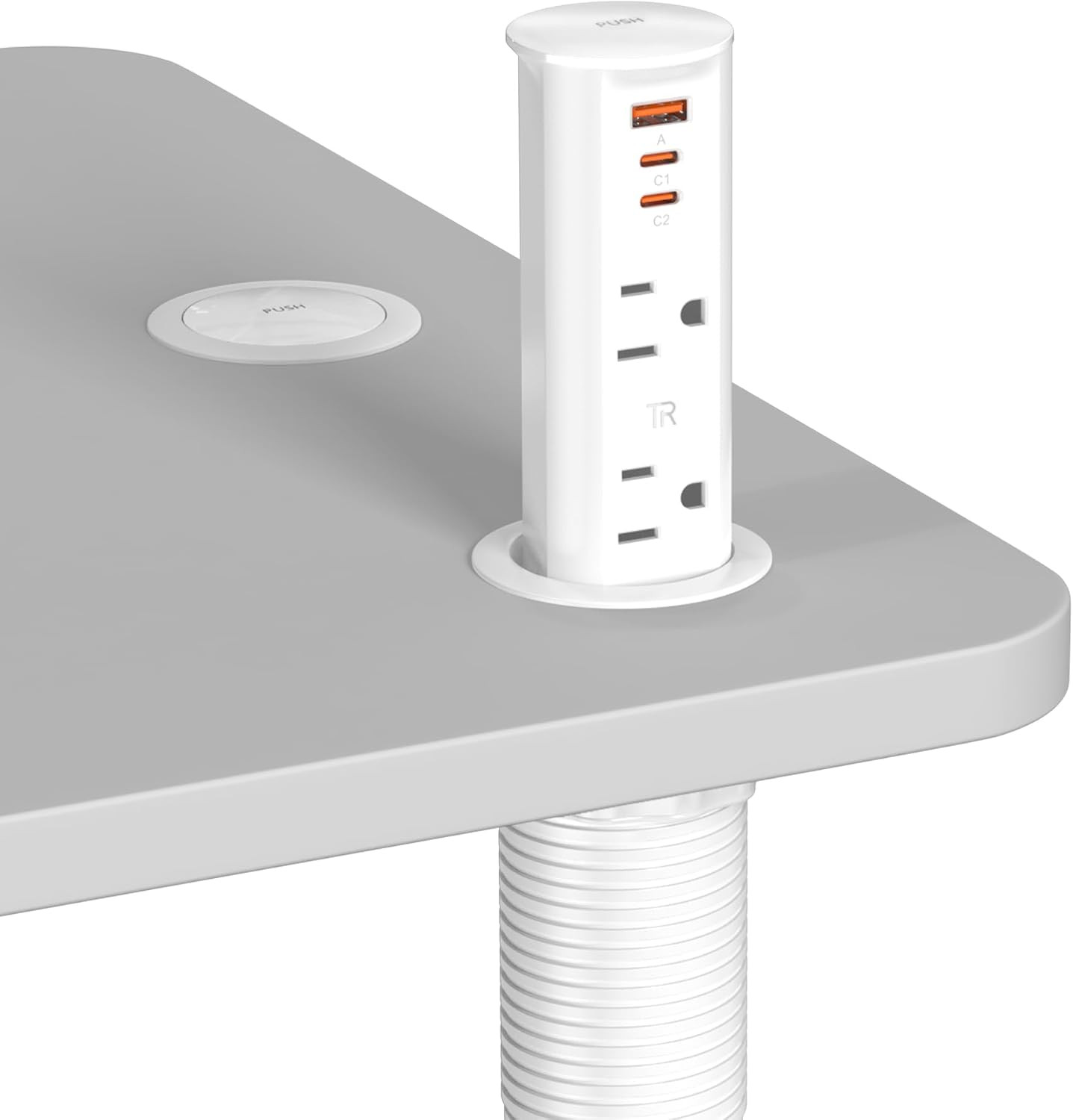 2 Inch Pop up Outlet for Countertop & Office Desk,Etl Listed, 20W USB C Fast Cha gallery