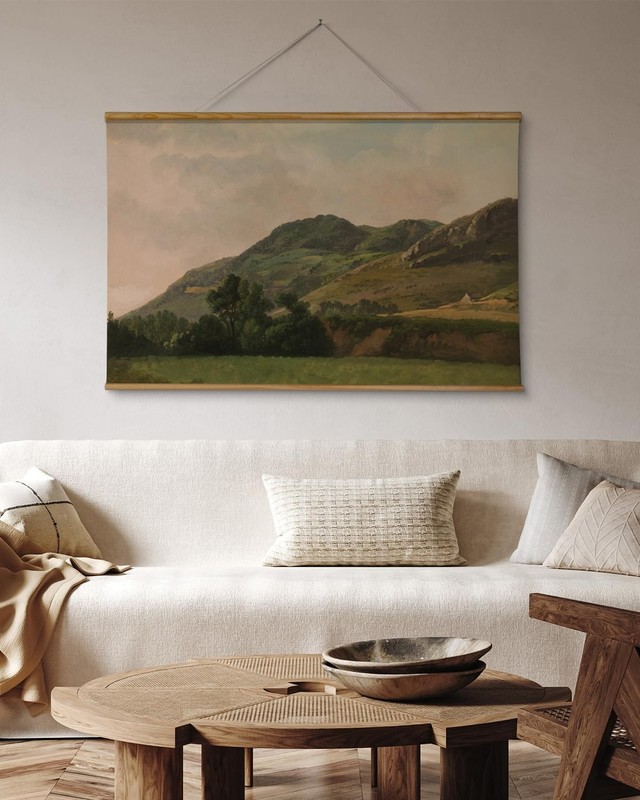 ARPEOTCY Extra Large Vintage Framed Wall Art, 36x54 Inch Retro Mountain Lands... gallery