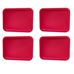Replacement Lids for Pyrex 7210-PC Cover 3-Cup Rectangle Red 5.75×7.75″ 4-Pack