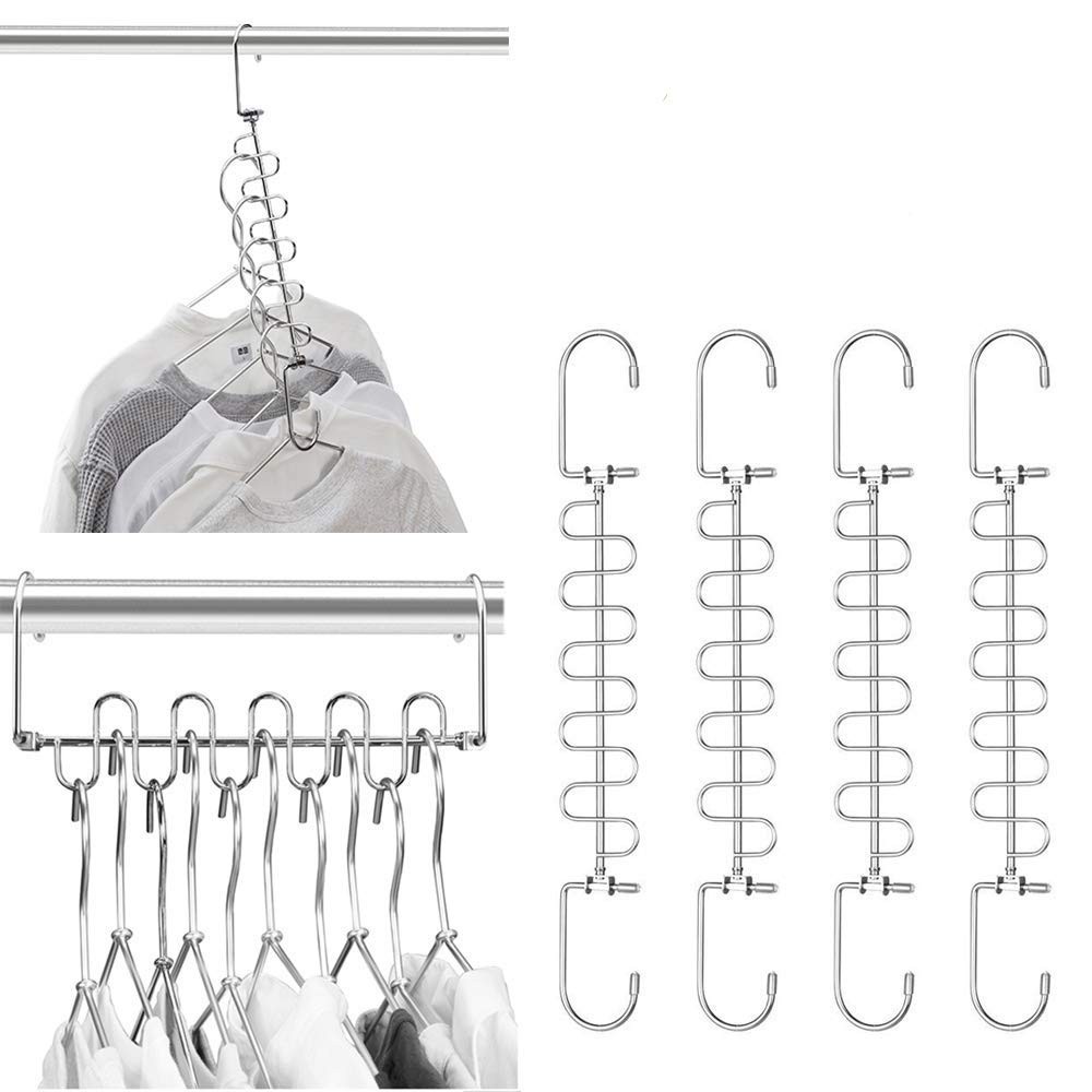 4 Pack Magic Cloth Hanger Metal Space Saving Closet Organizer for Wardrobe gallery
