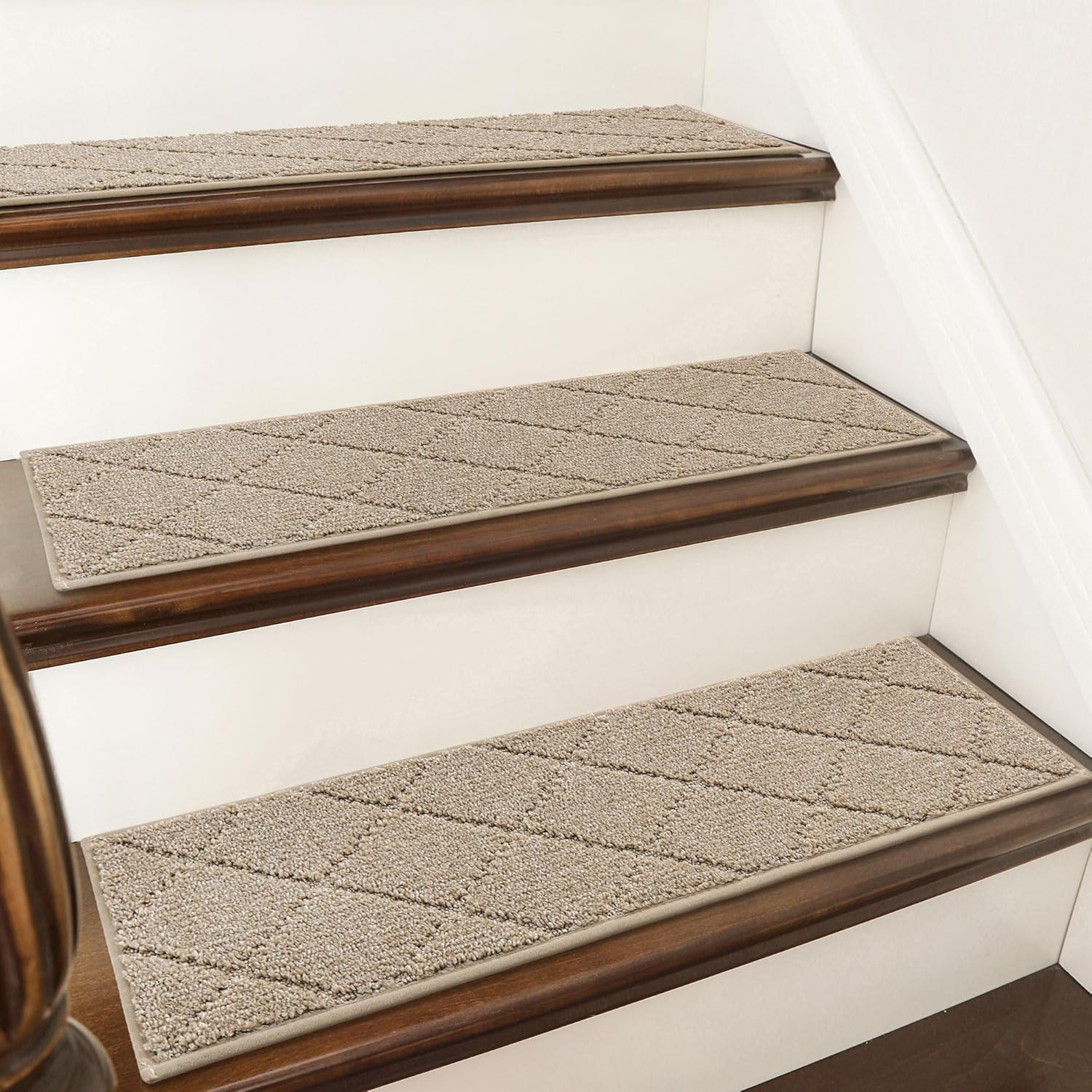 Edging Stair Treads Non-Slip Carpet Mat 28Inx9In Indoor Stair Runners for Wooden gallery
