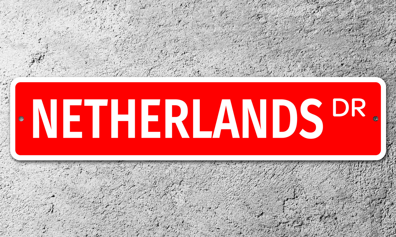 6850 SS Netherlands 4" x 18" Novelty Street Sign Aluminum gallery