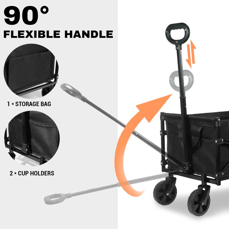 Collapsible Wagon 352LBS Capacity, Foldable Large Wagons Carts, Heavy Duty Outdo gallery