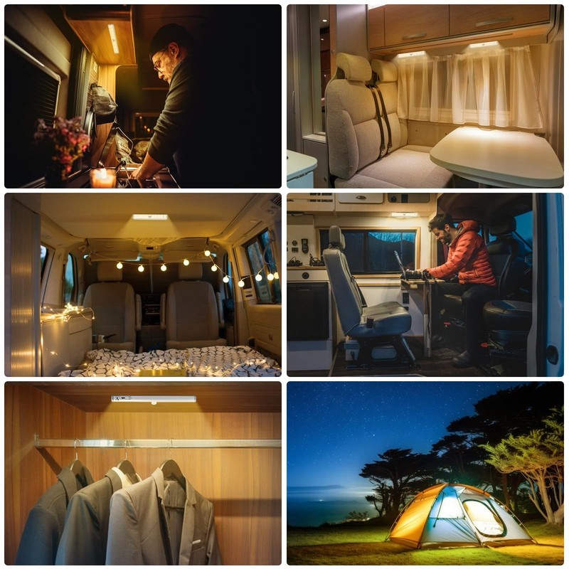 Fymblin 3 Pack Motion Activated RV Step Lights, 10 LED 7.5, Warm light gallery