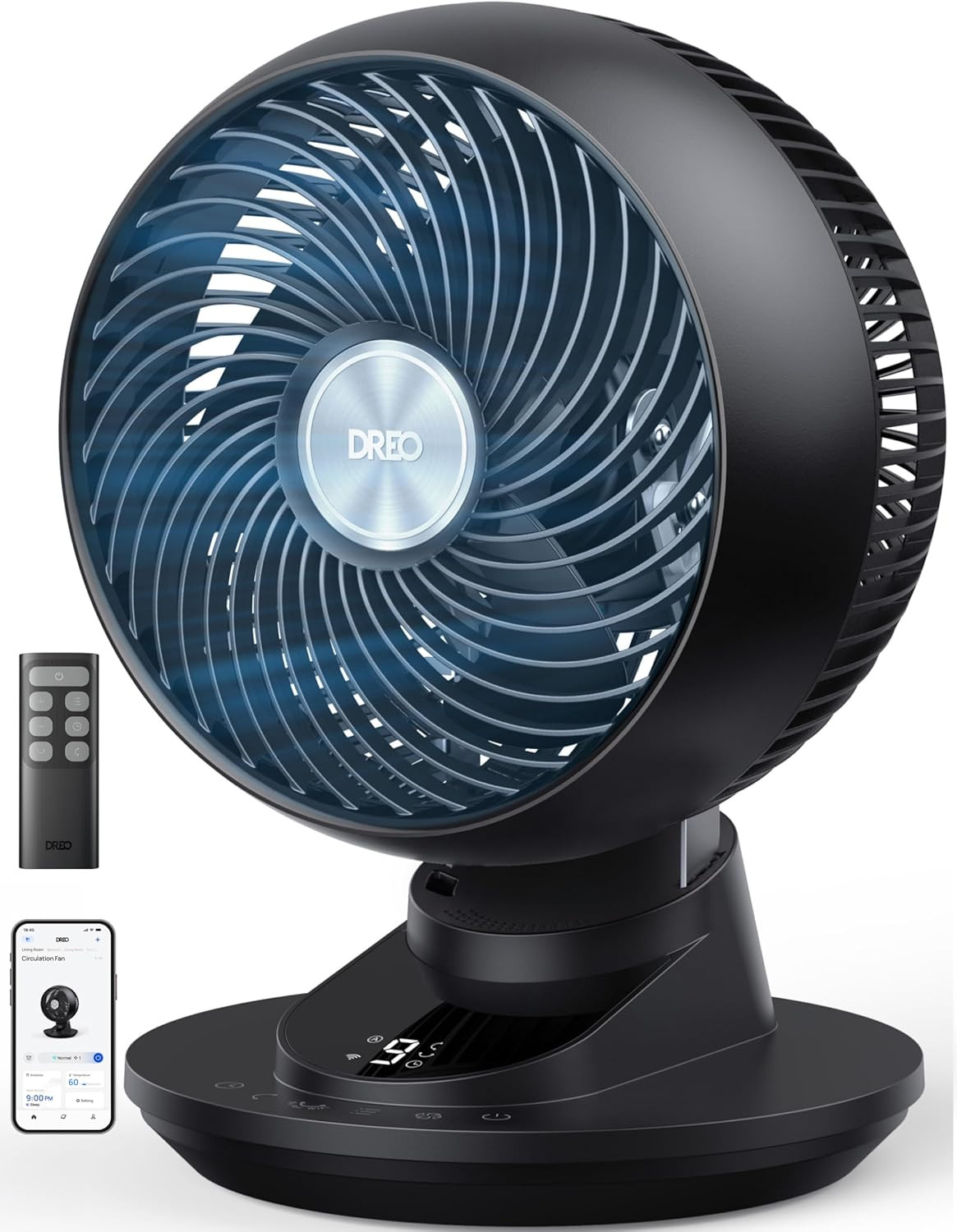 Smart Oscillating Fan with 85 Ft Airflow, App Control, 9 Speeds, Quiet 20Db gallery