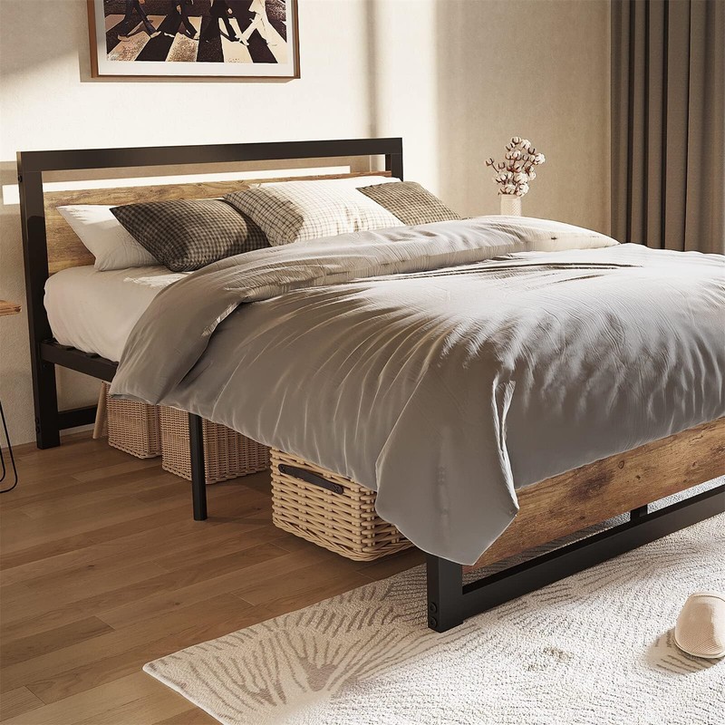 ☑️✅King Size Bed Frame with Headboard Easy Assemble Noise Free King Bed Mattress gallery