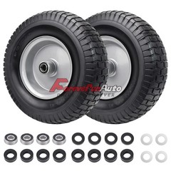 2pcs 13×5-6 Flat Free Tire & Wheel Solid Turf Lawn Mower,3/4″ or 5/8″ Bearing