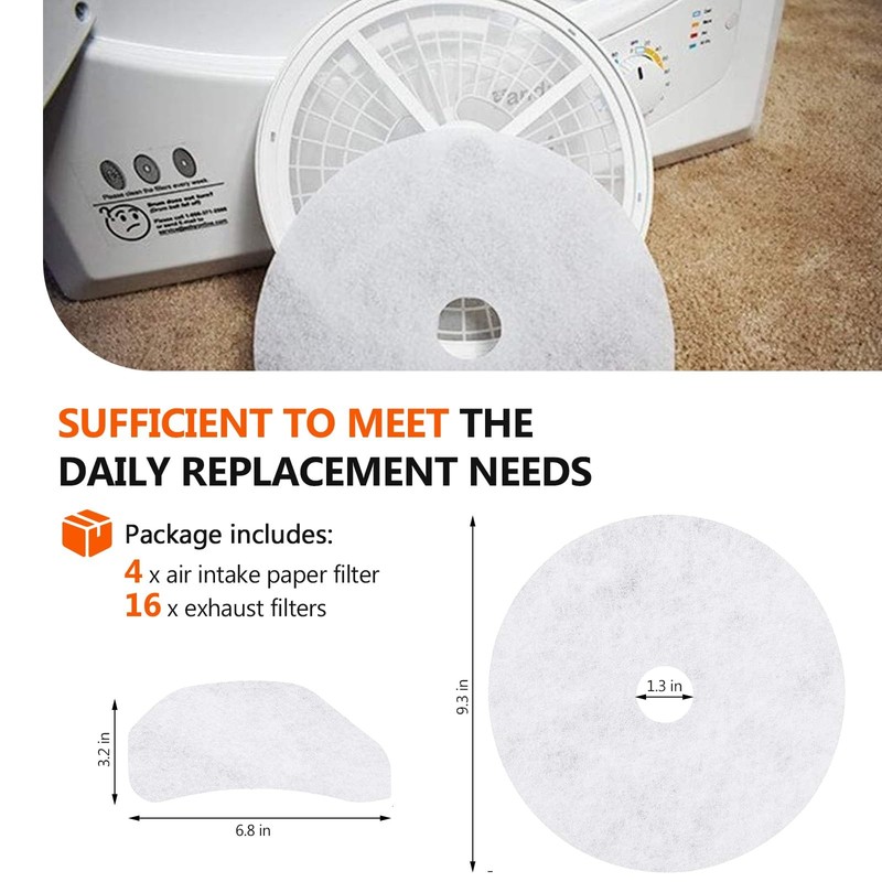 【Polyester Upgrade】20 PCS Dryer Exhaust Filter for Panda by Beaquicy - White gallery